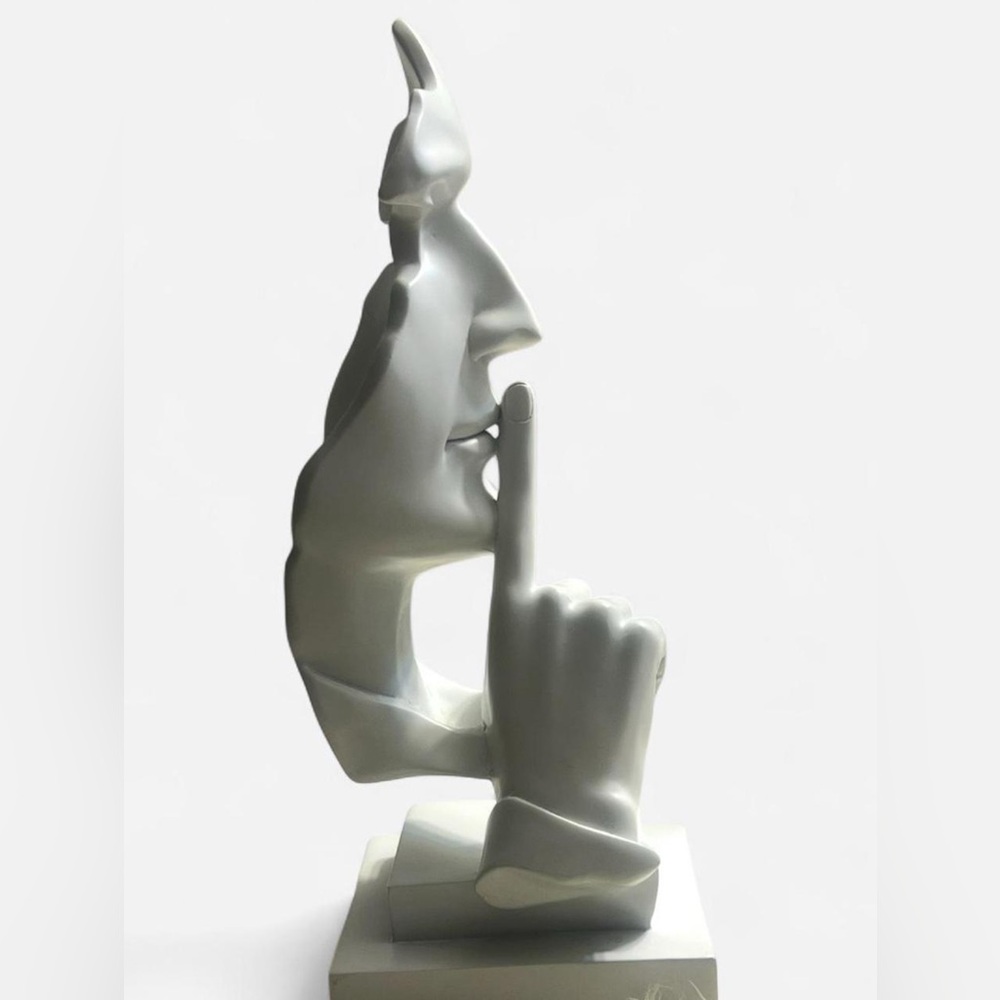 White Silence statue Sculpture 10.6 inches - Picture 3 of 3